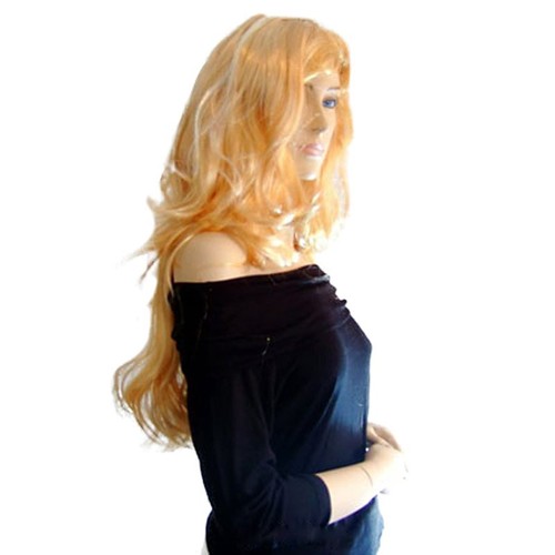 Blonde langhaar perücke - blonde,