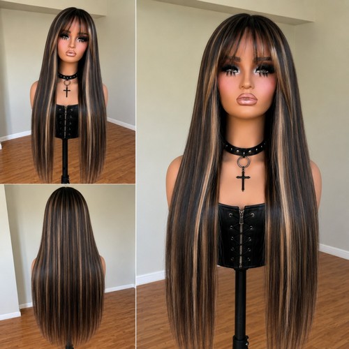 Long straight braun blond - long,