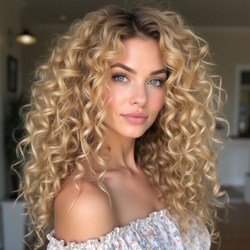 Ombre goldblonde lockige - ombre,