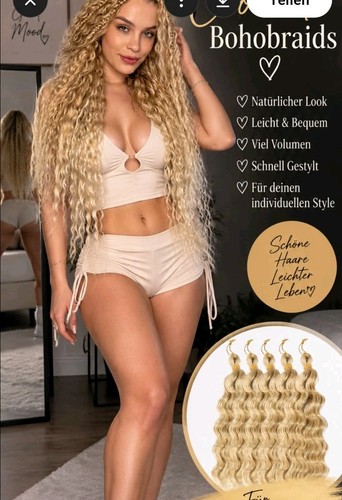 Stck blonde sytetisches haar - blonde,