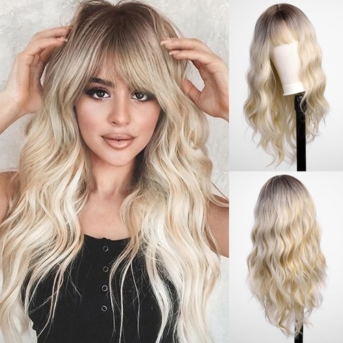 Blonde perücke lang echthaar - perücke, lang,
