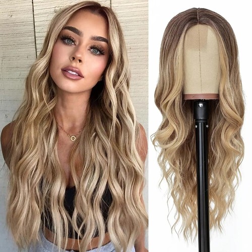 Blonde perücke lang echthaar - perücke, lang,