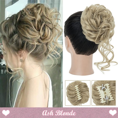 Gelockt messy bun clip haar - gelockt, in